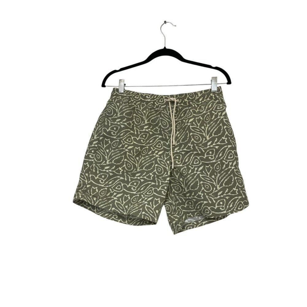 Massimo Dutti Mens Swim Trunks Board shorts S Small Green Printed 0316/206 NWT